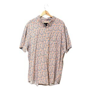 Rails Carson Scattered Posy Peach Linen Blend Floral Short Sleeve Shirt XXL Mens